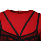 Black Red Contrasting Bra Cady Midi Dress