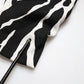 Black White Zebra Silk Sheath Mini Dress