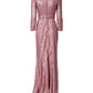 Pink Sequinned Mermaid Long Gown Dress