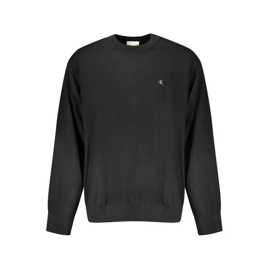 Black Cotton Men Sweater