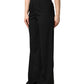 Black Wool Blend Straight High Waist Pants