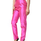 Pink Silk High Waist Dress Trousers Pants