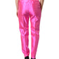 Pink Silk High Waist Dress Trousers Pants