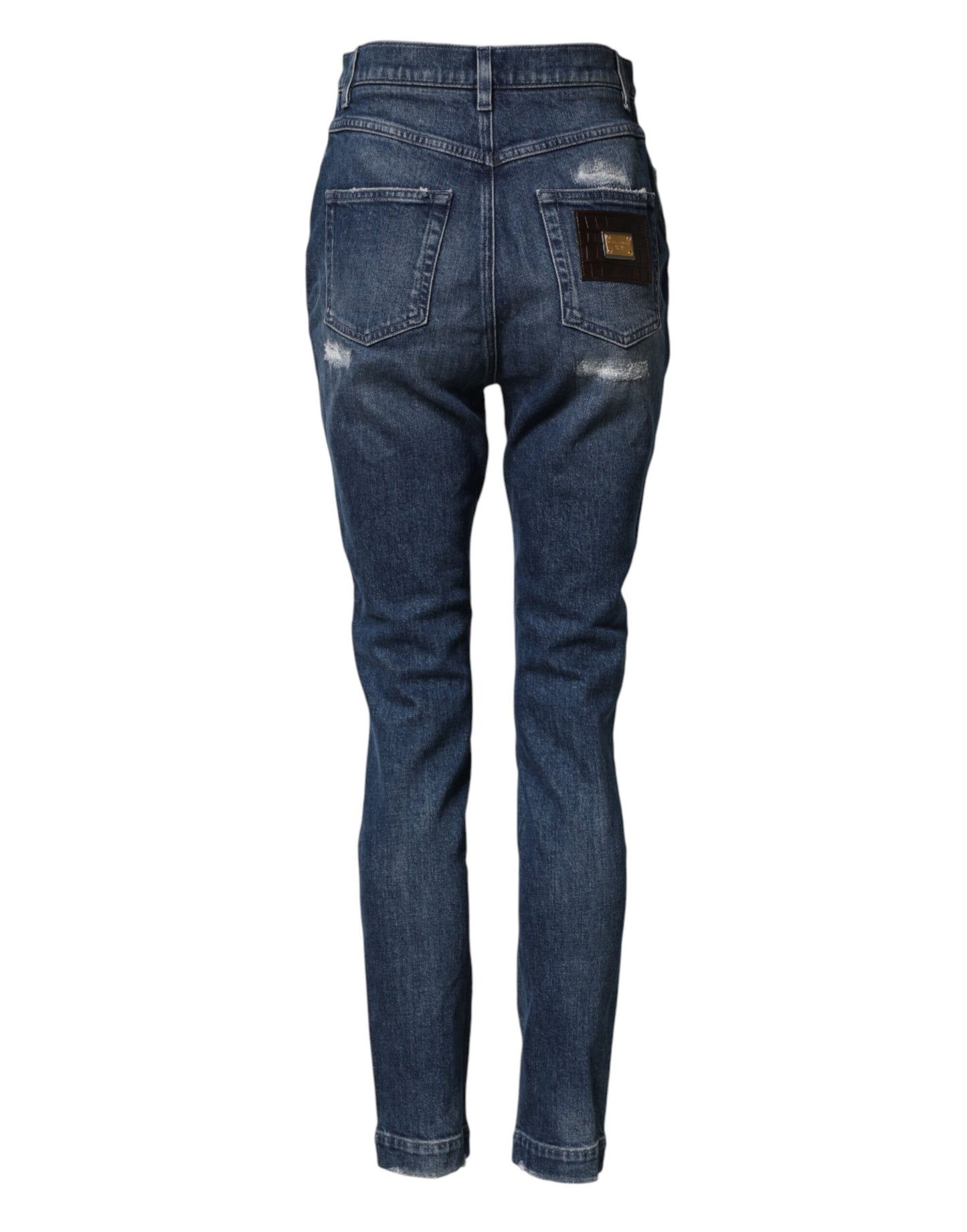 Blue Distressed Washed Logo GRACE Denim Jeans