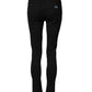 Black Cotton Skinny Mid Waist Denim Jeans