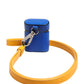 Blue Yellow Calfskin Leather Logo Strap Men Airpods Case