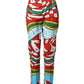 Multicolor Geometric Pattern Straight Pants