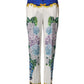 Multicolor Floral Pattern Straight Leg Pants