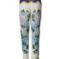 Multicolor Floral Pattern Straight Leg Pants