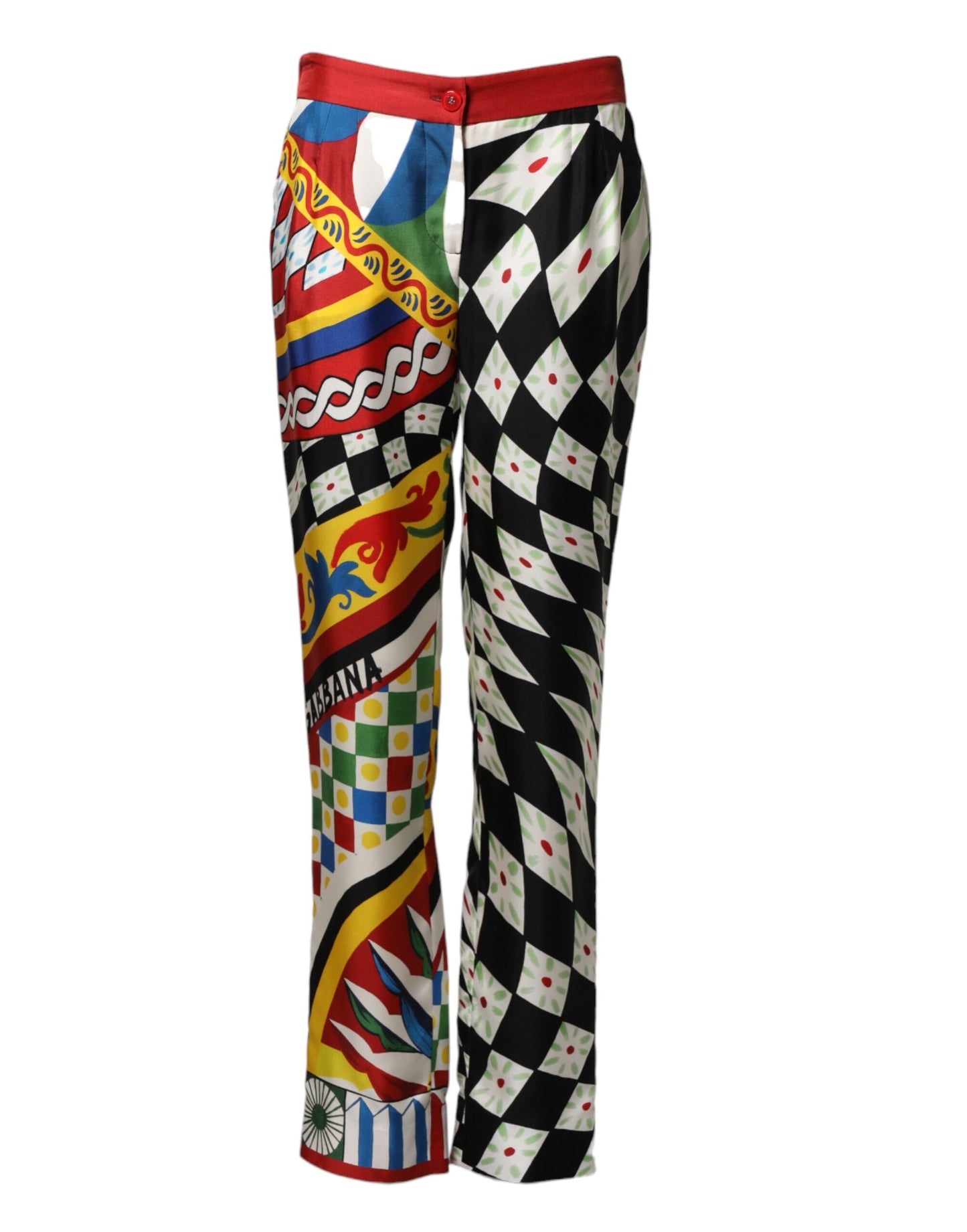 Multicolor Carretto Pattern Straight Pants
