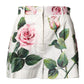 White Floral Print High Waist Hotpants Short