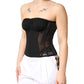 Black Silk Lace Bustier Corset Strapless Top