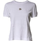 White DG Logo Crew Neck Short Sleeves  T-shirt