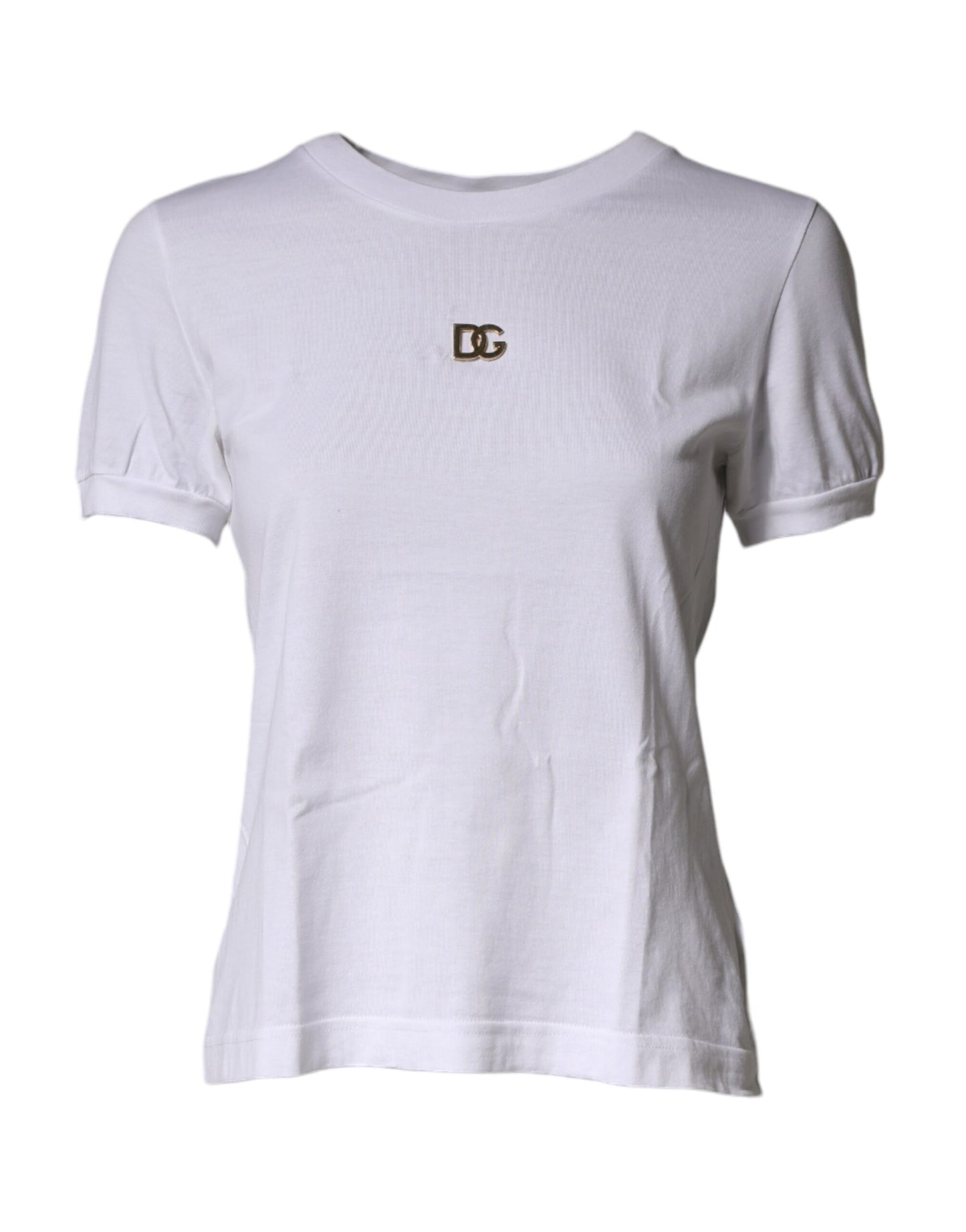 White DG Logo Crew Neck Short Sleeves  T-shirt