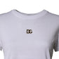 White DG Logo Crew Neck Short Sleeves  T-shirt