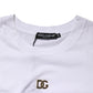 White DG Logo Crew Neck Short Sleeves  T-shirt