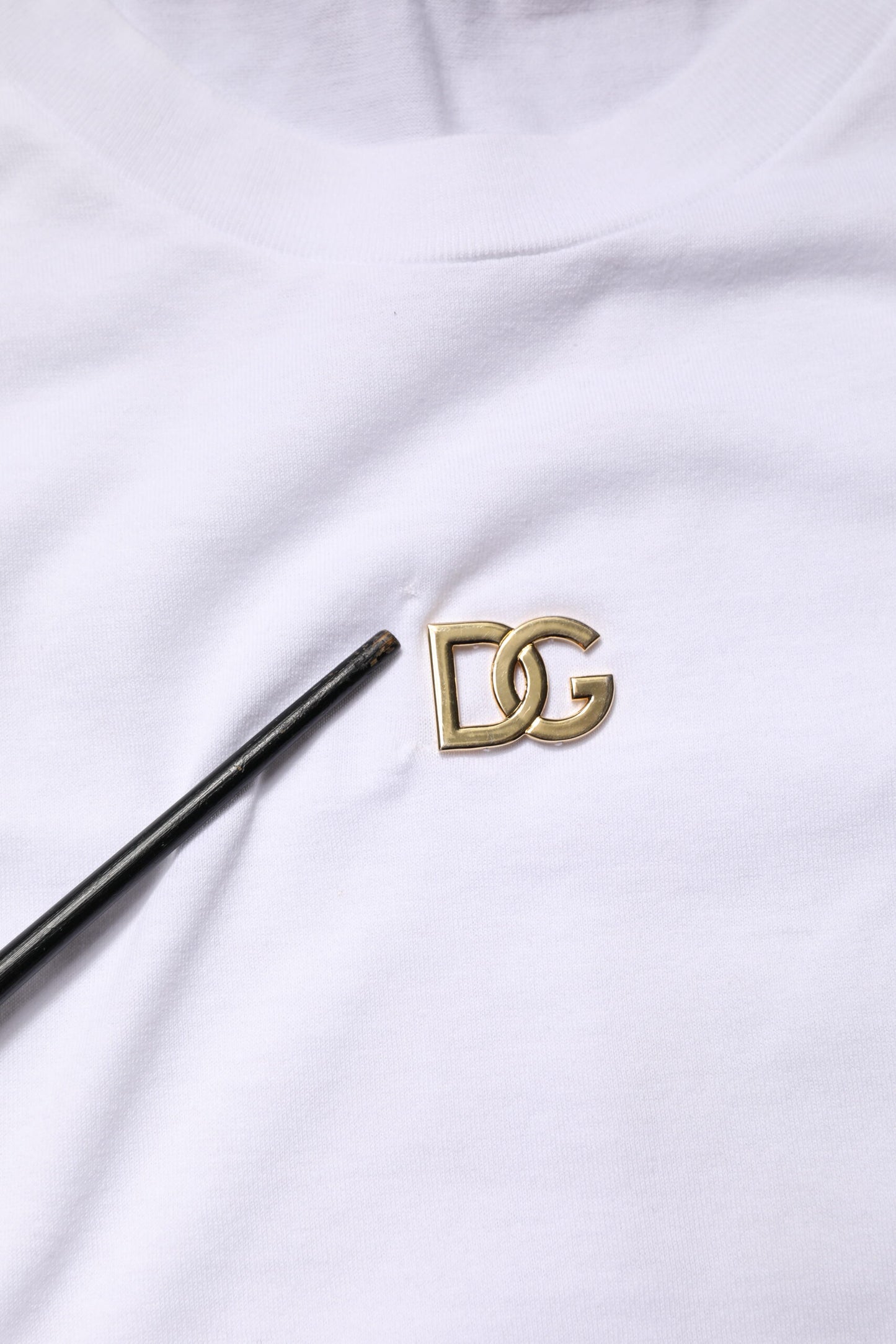 White DG Logo Crew Neck Short Sleeves  T-shirt