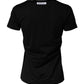 Black Graphic Crew Neck Short Sleeves T-shirt