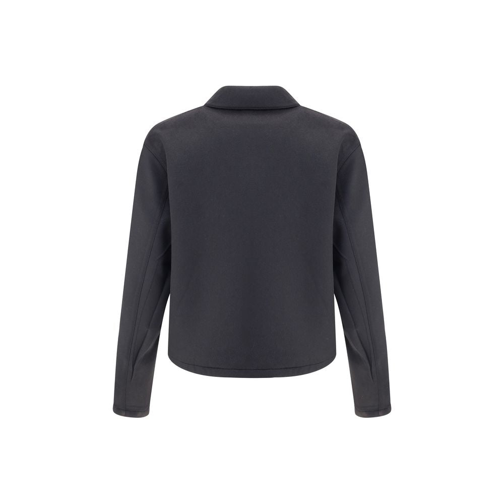 Black Fleece Wool Jackets And Coat