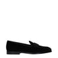 Black Velvet Slip-On Loafers