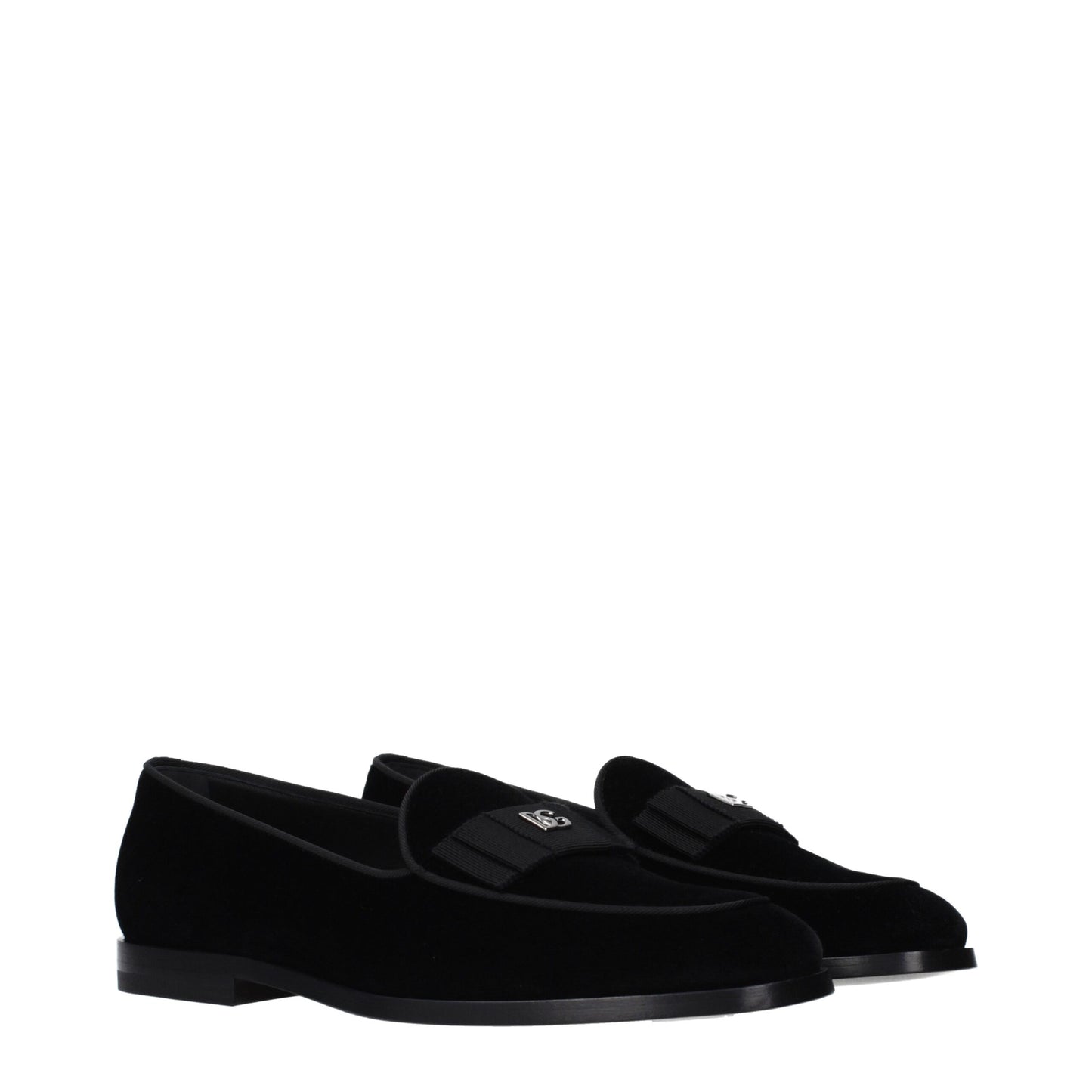 Black Velvet Slip-On Loafers