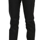 Black Mid Waist Skinny Cotton Casual Denim Jeans