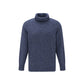 Blue Alpaca Leather Turtleneck