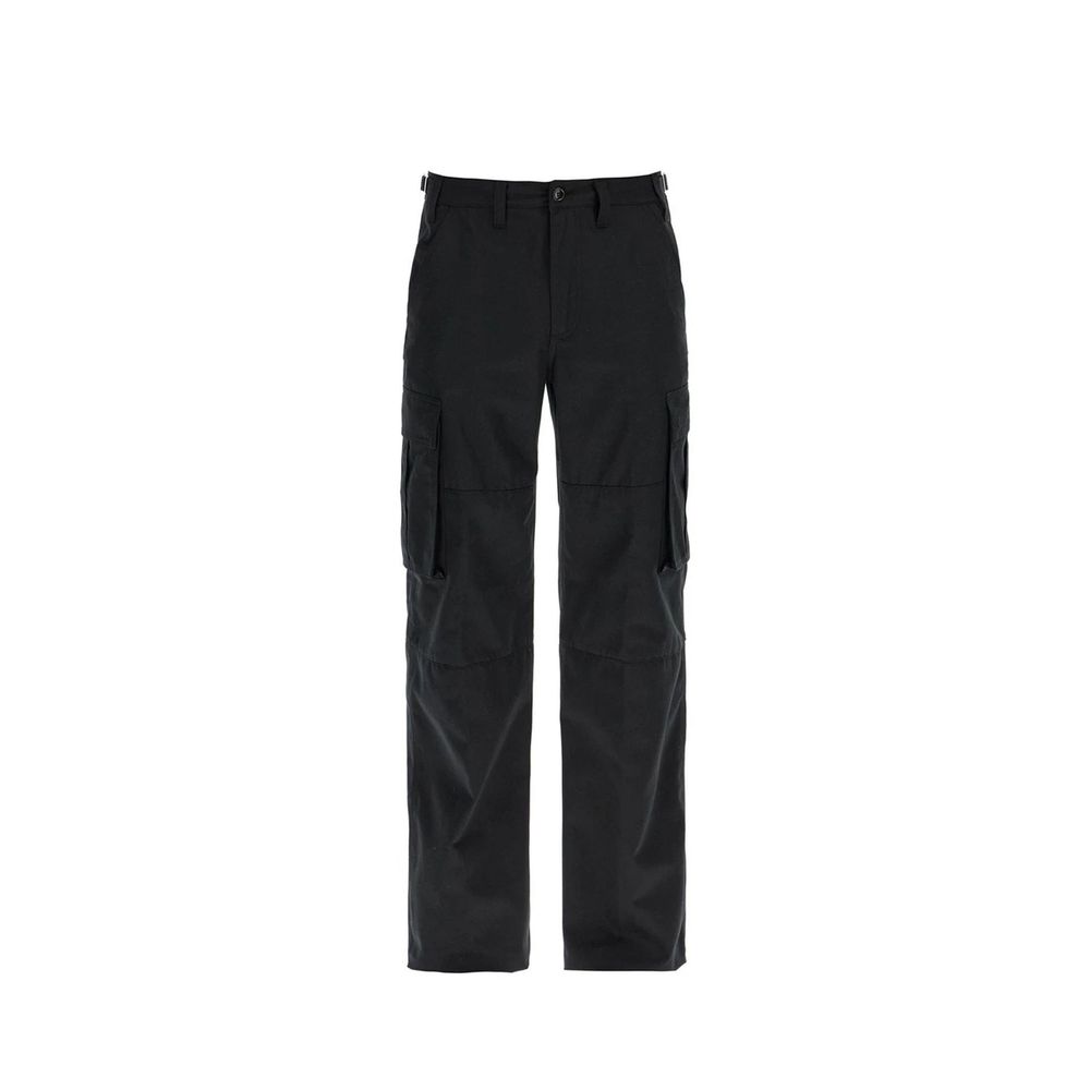 Black Cotton Cargo Pants