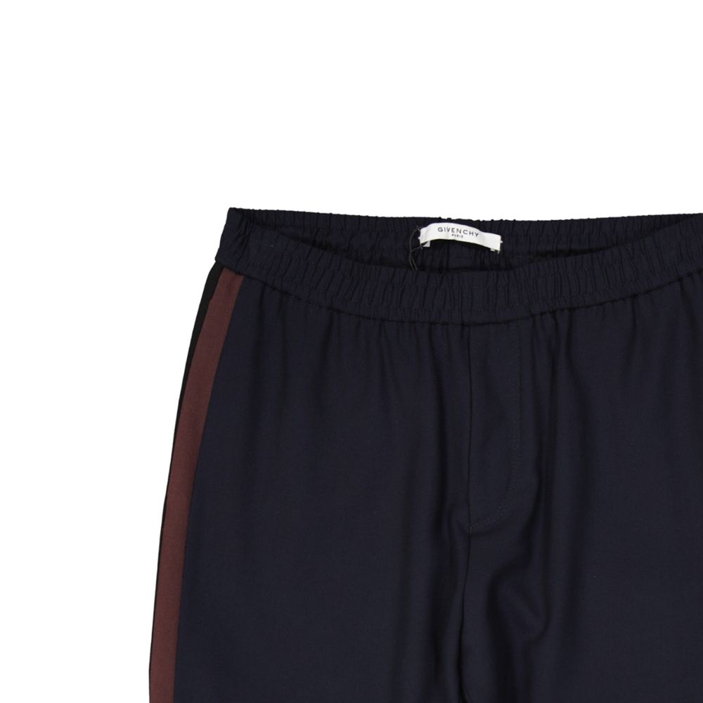 Blue Wool Casual Pants