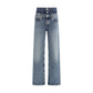 Blue Recycled Cotton Straight-Leg Jeans