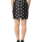 Black Dg Logo Pencil Cut High Waist Mini Skirt
