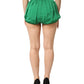 Green Silk High Waist Women Hot Pants Shorts