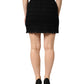 Black Nylon High Waist Open-Stitch Mini Skirt