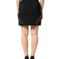 Black Polyester Zipper High Waist Mini Skirt