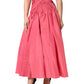 Pink Silk Pleated High Waist Midi Skirt