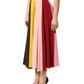 Multicolor Viscose High Waist Midi Skirt