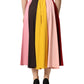 Multicolor Viscose High Waist Midi Skirt