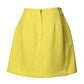 Yellow Wool Buttoned High Waist Mini Skirt