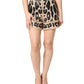 Beige Leopard Nylon Bermuda Mini Shorts