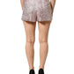 Pink Jacquard High Waist Hotpants Shorts