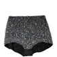 Multicolor Embellished High Waist Hot Pants Shorts