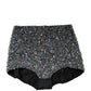 Multicolor Embellished High Waist Hot Pants Shorts