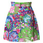 Multicolor Floral Buttoned High Waist Mini Shorts