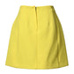 Yellow Wool Buttoned High Waist Mini Skirt