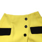 Yellow Wool Buttoned High Waist Mini Skirt