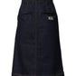 Dark Blue Cotton A-line Denim Midi Skirt