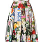 Multicolor Patchwork High Waist Midi Skirt