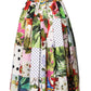 Multicolor Patchwork High Waist Midi Skirt