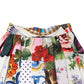 Multicolor Patchwork High Waist Midi Skirt