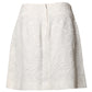 White Floral Brocade High Waist Mini Skirt